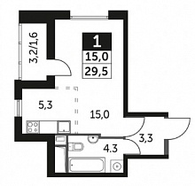 4-комнатная квартира 85,6 м2 ЖК «Сколковский»